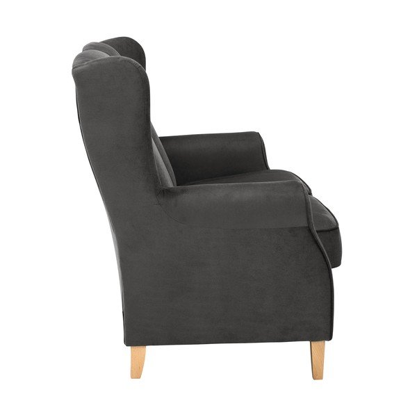 Antracitová sametová pohovka Max Winzer Lorris, 139 cm-image-4