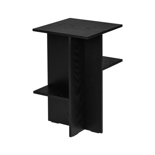 Černý noční stolek v dekoru dubu s poličkami Atik – noo.ma-image-3
