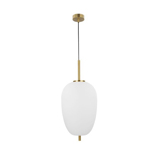 Bílé/v mosazné barvě skleněné závěsné svítidlo ø 27 cm Lato – Nova Luce