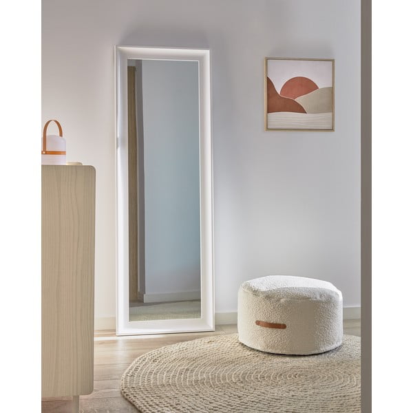 Bílý puf Kave Home Adara, ø 50 cm-image-1