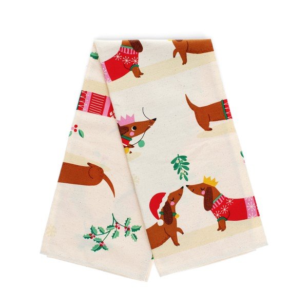 Bavlněná utěrka 70x50 cm Festive Sausage Dog – Rex London-image-2