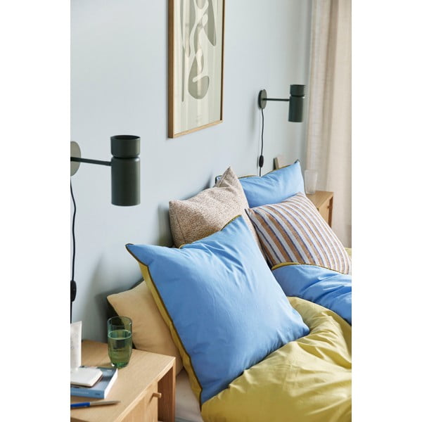 Modro-žluté bavlněné povlečení Hübsch Line, 140 x 200 cm-image-3