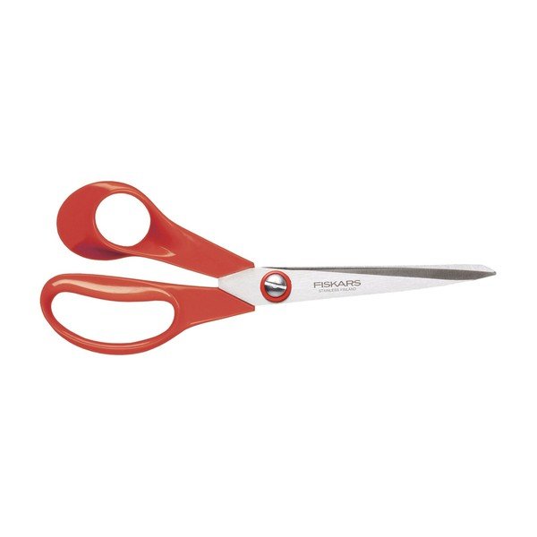 Červené nůžky pro leváky Fiskars, délka ostří 21 cm
