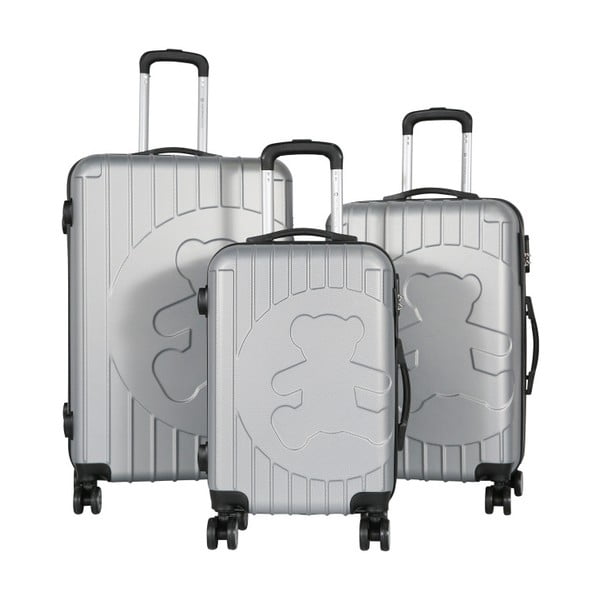 Sada 3 světle šedých cestovních kufrů LULU CASTAGNETTE Philip