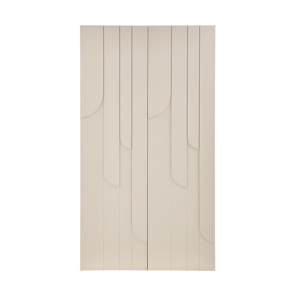 Světle šedá šatní skříň z borovicového dřeva 110x200x57 cm Rain – WOOOD-image-2