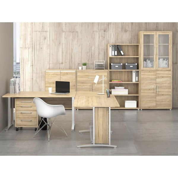 Modulární knihovna v dekoru dubu v přírodní barvě 89x113 cm Prima – Tvilum-image-1