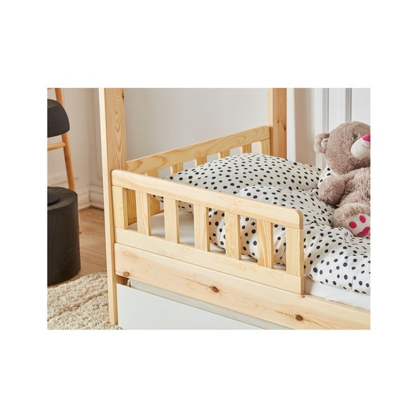 Sada 2 hnědých dřevěných zábran k dětské postýlce Pinio Classic, 160 x 70 cm-image-2