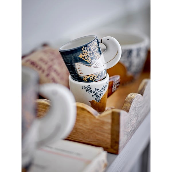 Modré/krémové šálky v sadě 2 ks na espresso z kameniny 55 ml Hezha – Bloomingville-image-2