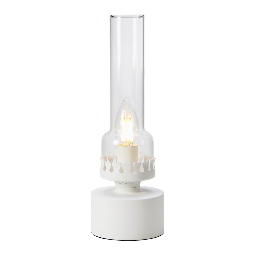 Bílá stolní lampa se skleněným stínidlem (výška 31 cm) Kandella – Markslöjd