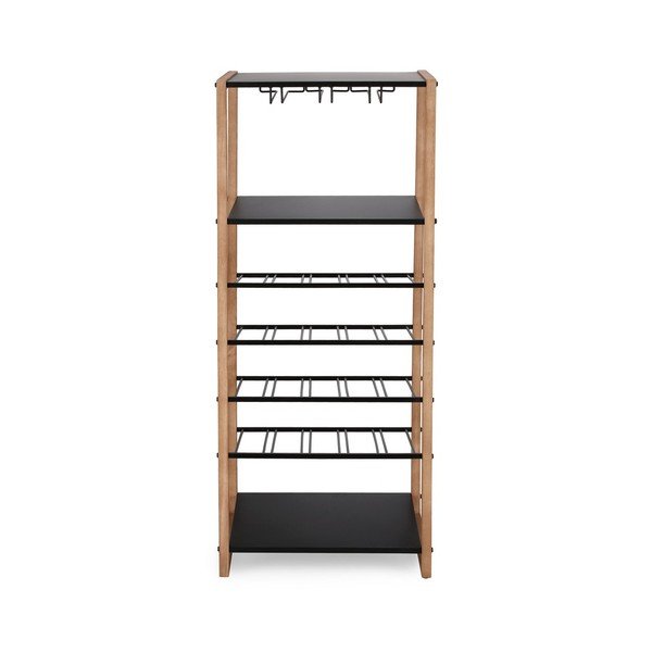 Černá/v přírodní barvě kovová vinotéka počet lahví 20, 50x122x35 cm Isaac – Yes Everyday-image-3