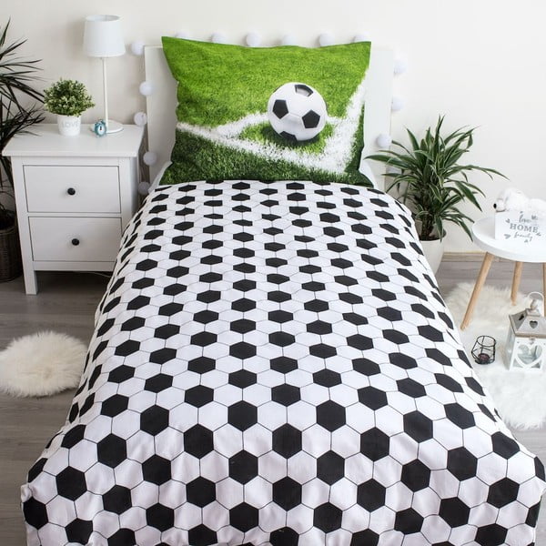 Zelené bavlněné dětské povlečení na jednolůžko 140x200 cm Football – Jerry Fabrics-image-2