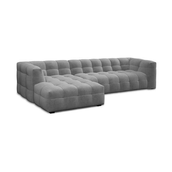 Šedá sametová rohová pohovka Windsor & Co Sofas Vesta, levý roh-image-3