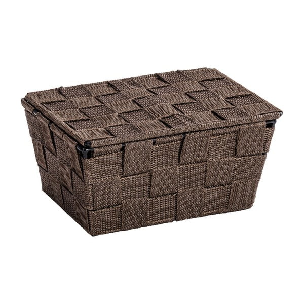 Hnědý košík s víkem Wenko Adria, 14 x 19 cm-image-2