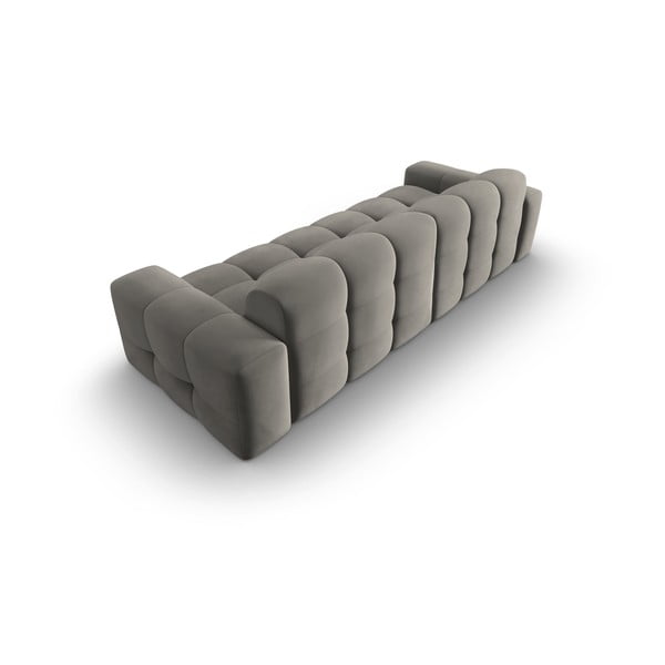 Šedá sametová pohovka 255 cm Kendal – Micadoni Home-image-4