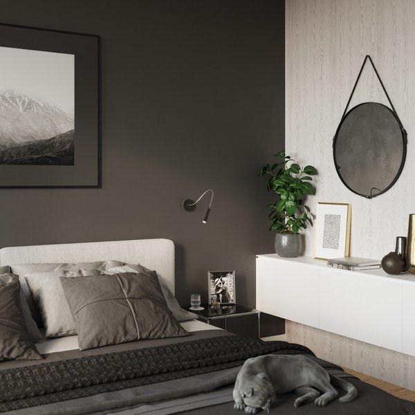 Černé nástěnné svítidlo Aludra – Sollux-image-3