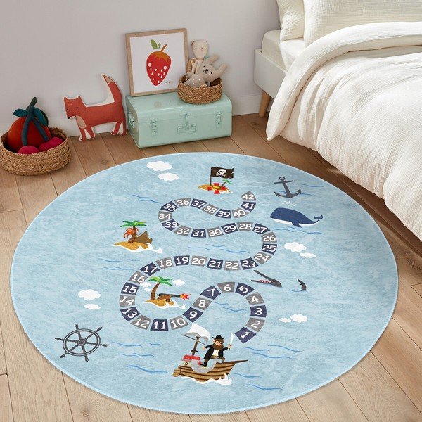 Světle modrý dětský koberec ø 100 cm Comfort – Mila Home-image-4