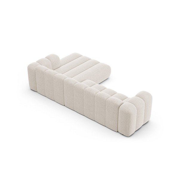 Krémová žinylková rohová pohovka (pravý roh/s lenoškou) Lupine – Micadoni -image-3