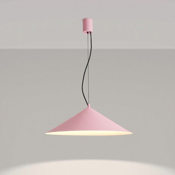Růžové kovové LED závěsné svítidlo ø 50 cm FINT – Thoro-image-1