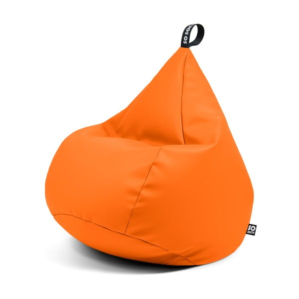 Oranžový sedací vak z imitace kůže Drop XL – So Soft?