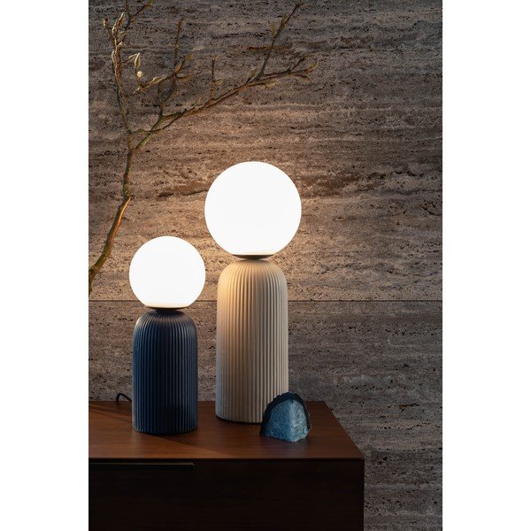 Modrá keramická stolní lampa se skleněným stínidlem (výška 38 cm) Dash – Zuiver-image-1