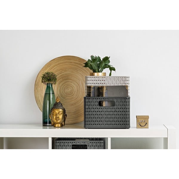 Tmavě šedý úložný košík z recyklovaného plastu Country - Rotho-image-3