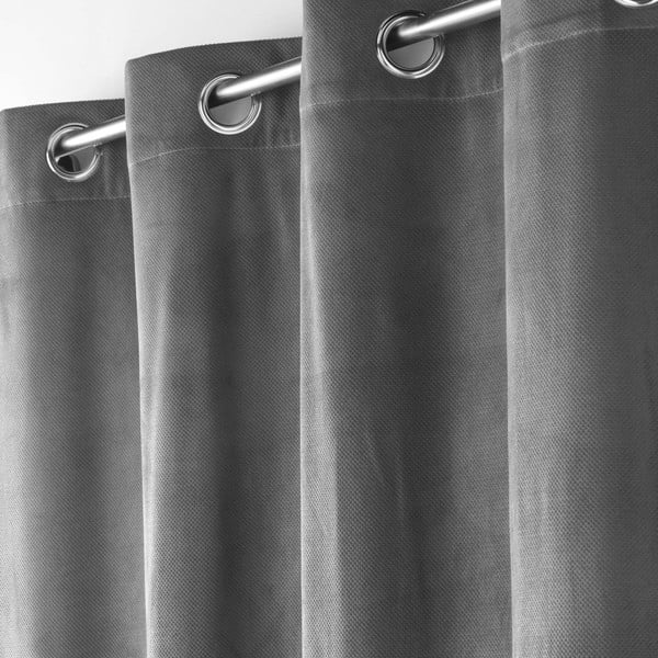 Antracitový sametový závěs 140x260 cm Velouriane – douceur d'intérieur-image-1