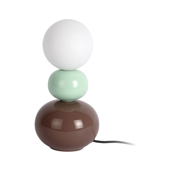 Keramická stolní lampa v mentolové barvě/hnědá (výška 26 cm) Firenze Pellet – Leitmotiv