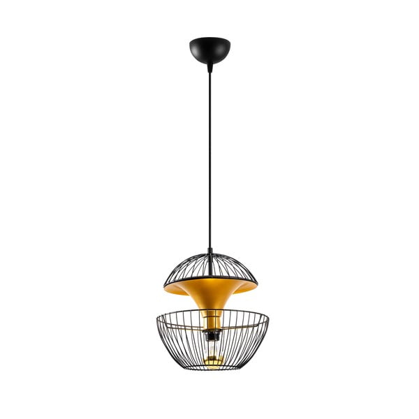 Závěsné svítidlo v černé a zlaté barvě s kovovým stínidlem ø 30 cm Telmander – Opviq lights