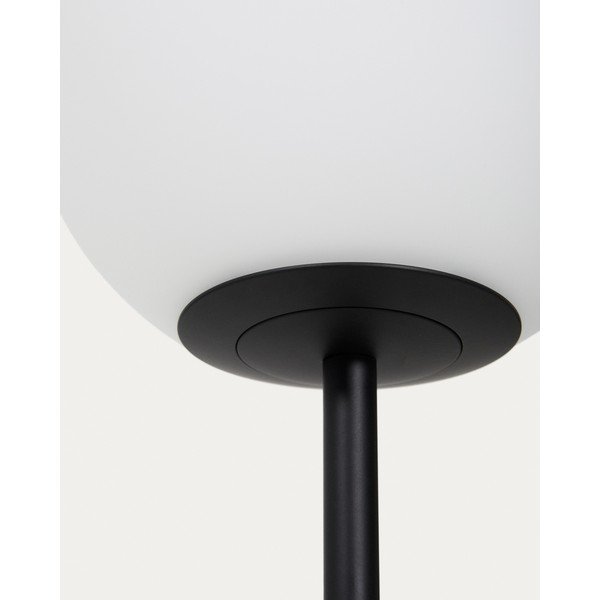 Bílá/černá stojací lampa se skleněným stínidlem (výška 155 cm) Brisia – Kave Home-image-3