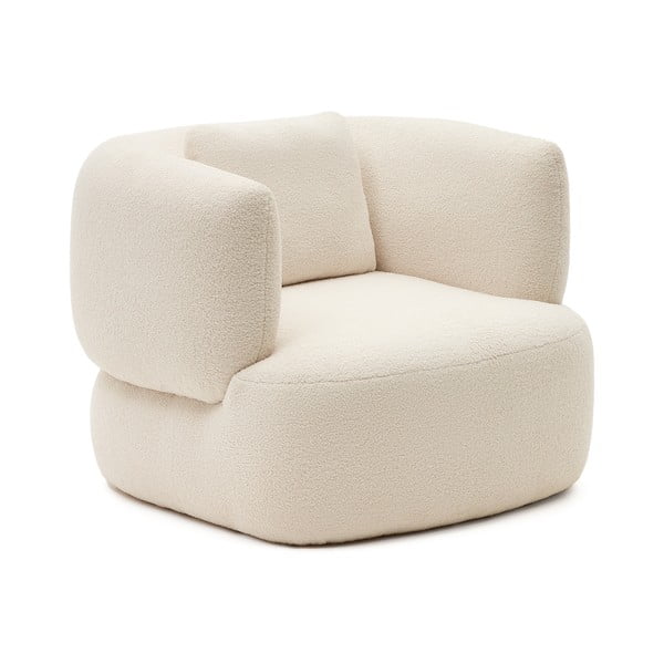 Krémové křeslo z textilie bouclé Martina – Kave Home