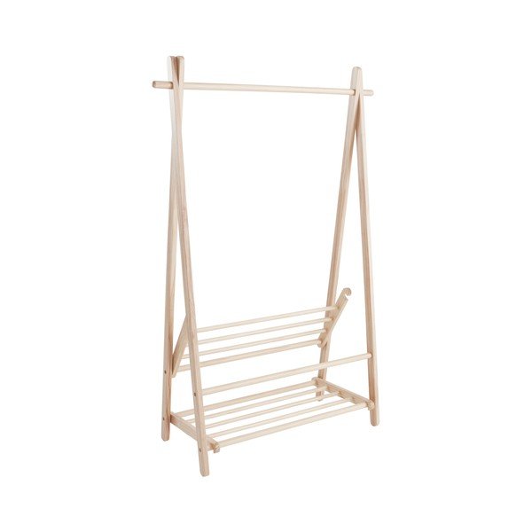 Stojan na oblečení z borovicového dřeva ve světle přírodní barvě 100x150x41 cm Cole – Jotex
