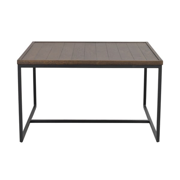 Tmavě hnědý konferenční stolek s deskou z dubového dřeva ø 80 cm Deerfield – Rowico