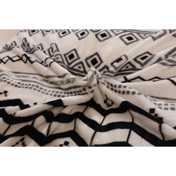 Černo-krémové povlečení na jednolůžko z mikroplyše 140x200 cm – My House-image-1