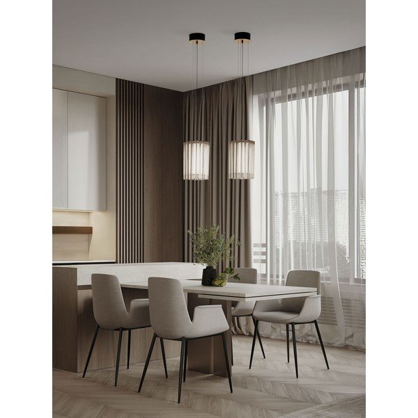 Ocelové LED stmívatelné závěsné svítidlo v mosazné barvě ø 22 cm Nol – Nova Luce-image-1