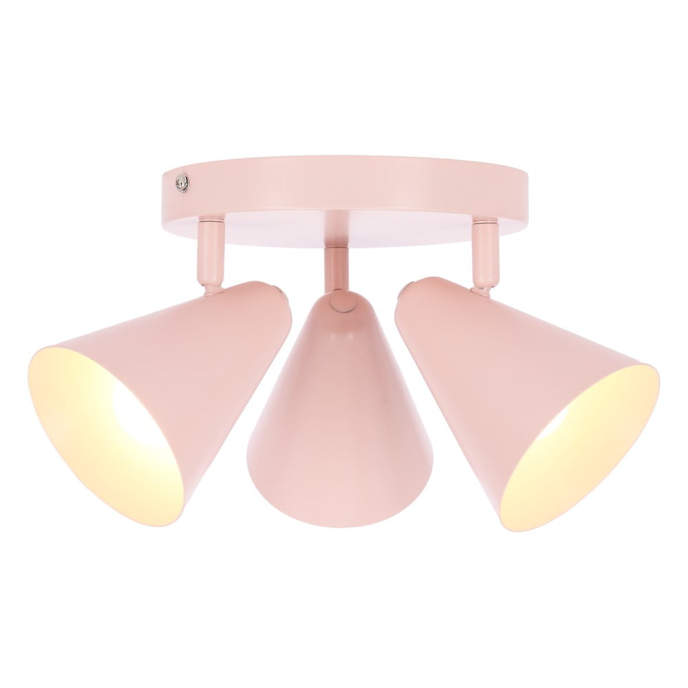Světle růžové stropní svítidlo s kovovým stínidlem 34x34 cm Amor – Candellux Lighting