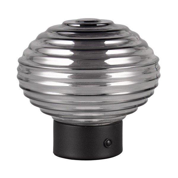 Černo-šedá stmívatelná LED stolní lampa se skleněným stínidlem (výška 14,5 cm) Earl – Reality