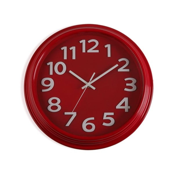 Červené nástěnné hodiny Versa In Time, ⌀ 32,7 cm