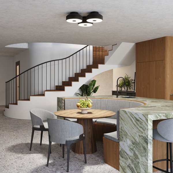 Černé stropní svítidlo ø 30 cm Blacko – Sollux-image-2