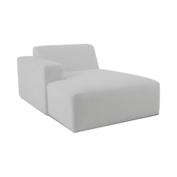 Bílý modul pohovky z textilie bouclé (levý roh) Roxy – Scandic-image-1