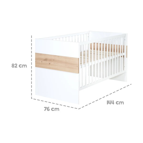 Postýlka v bílo-přírodní barvě 70x140 cm Lion – Roba-image-2