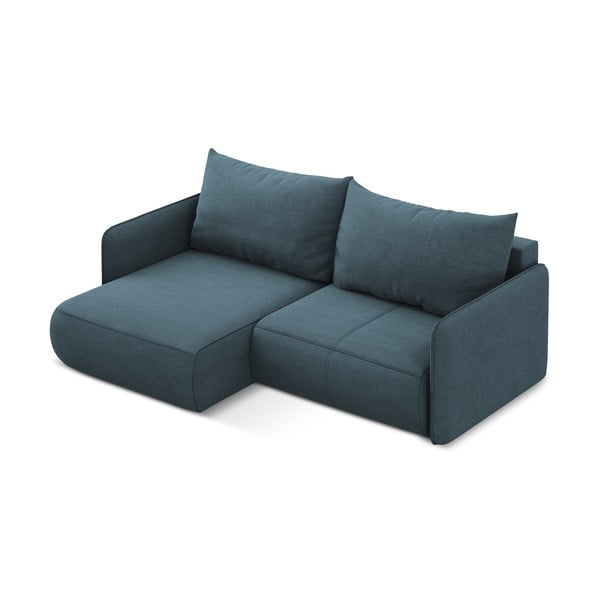 Modrá rozkládací/s úložným prostorem rohová pohovka (levý roh) Nanea – Makamii-image-4