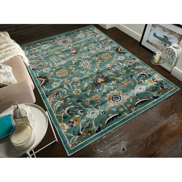 Tyrkysově modrý koberec Webtappeti Moss, 180 x 270 cm-image-1