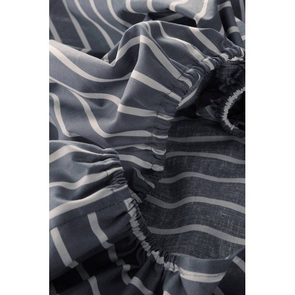 Bílé/modré napínací prostěradlo z bio bavlny 90x200 cm Sima – Jotex