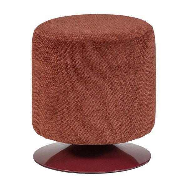 Červený taburet z textilie bouclé Islen – WOOOD