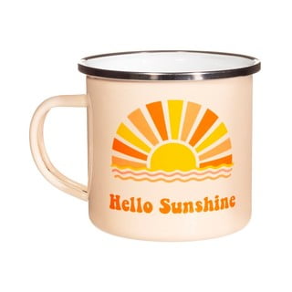 Oranžovo-bílý smaltovaný hrnek Sass & Belle Hello Sunshine, 350 ml