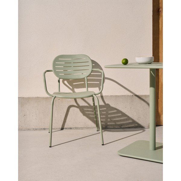 Kovová zahradní židle v mentolové barvě Brai – Kave Home-image-1