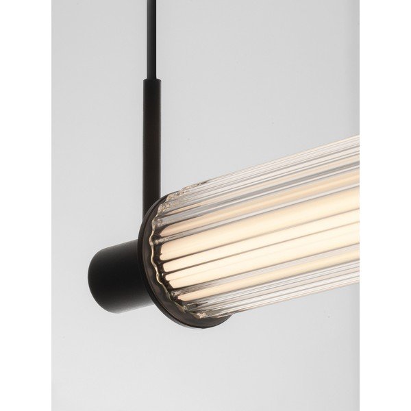 Matně černé hliníkové LED stmívatelné závěsné svítidlo se skleněným stínidlem Glovia – Nova Luce-image-3