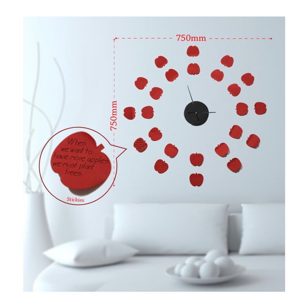 Nástěnné samolepicí hodiny Mauro Ferretti Apples, ⌀ 75 cm-image-1