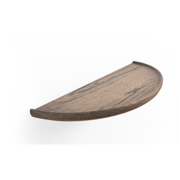 Hnědá police z dubového dřeva 40 cm Mu – Gazzda-image-3