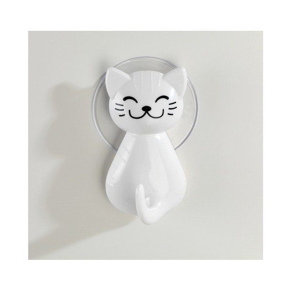 Bílý nástěnný háček Wenko Cat-image-2